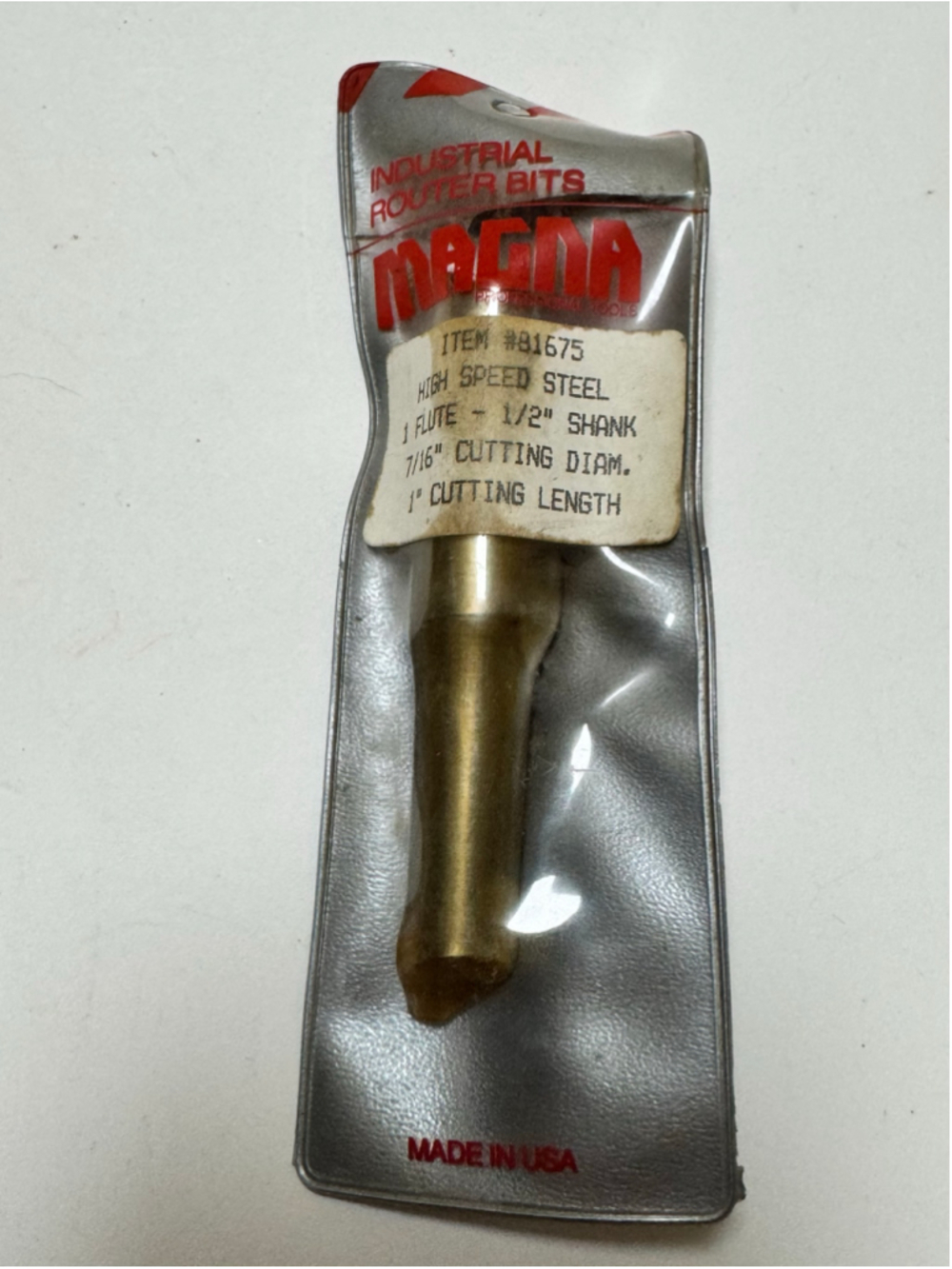 Magna Industrial Router Bit 7/16" Diameter 1/2" HSS High Speed Steel